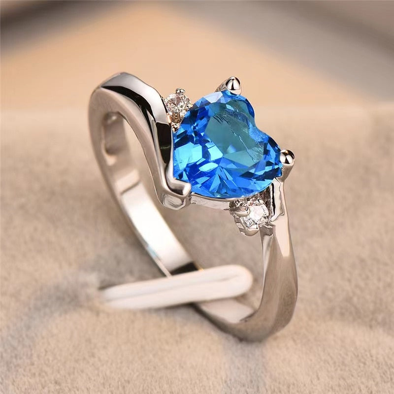 blue heart ring
