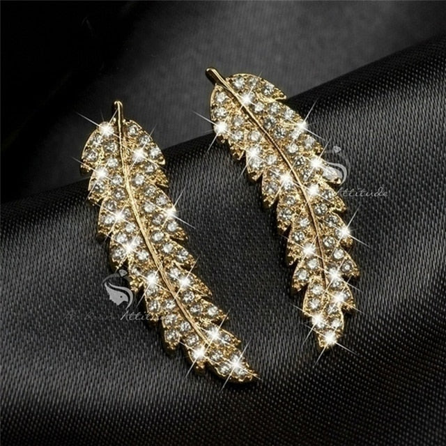 Crystal Leaves Earrings