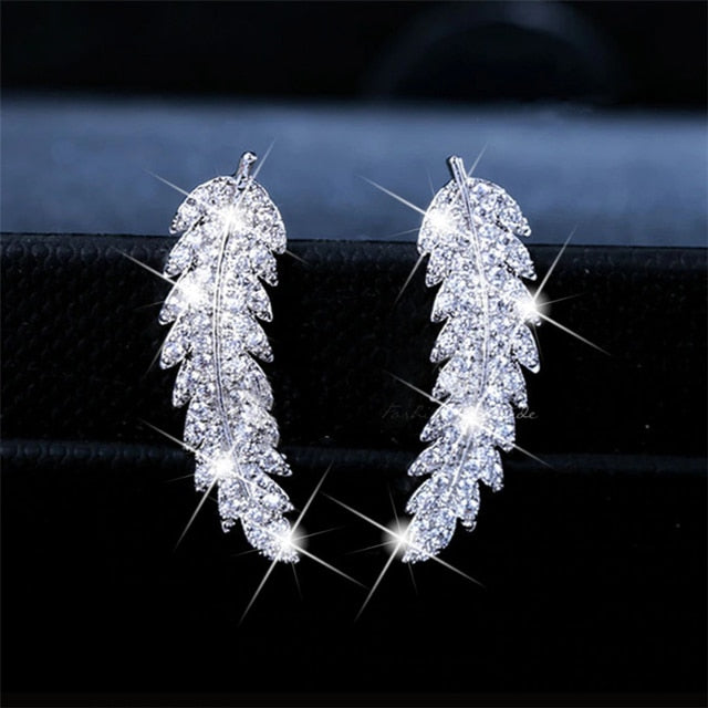 Crystal Leaves Earrings